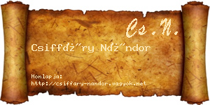 Csiffáry Nándor névjegykártya