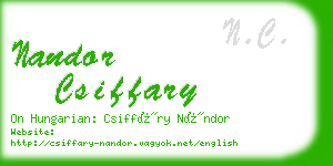 nandor csiffary business card